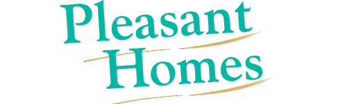 a neon sign that reads pleasant homes on a black background